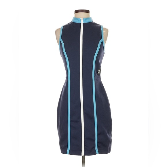 Staud x NB Navy Blue Sleeveless Athletic Dress with Light Blue Accents - Picture 2 of 6